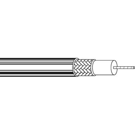 Belden 27 STR CCS PE 93% TNC BRD SHD, PVC JKT, 75 OHM BLK ROHS, 1000FT B8218